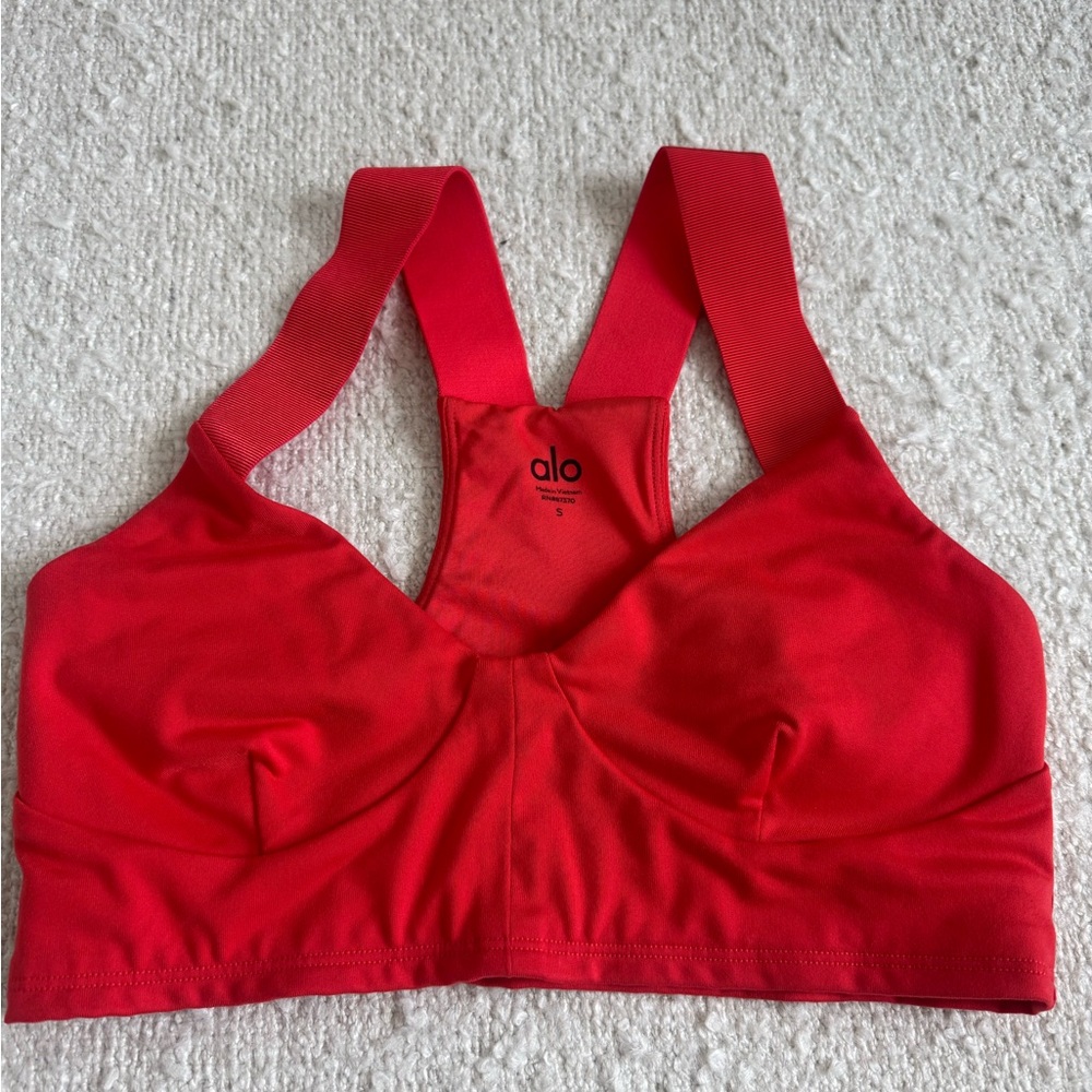 ALO Yoga Vibrant bright red Sports Bra